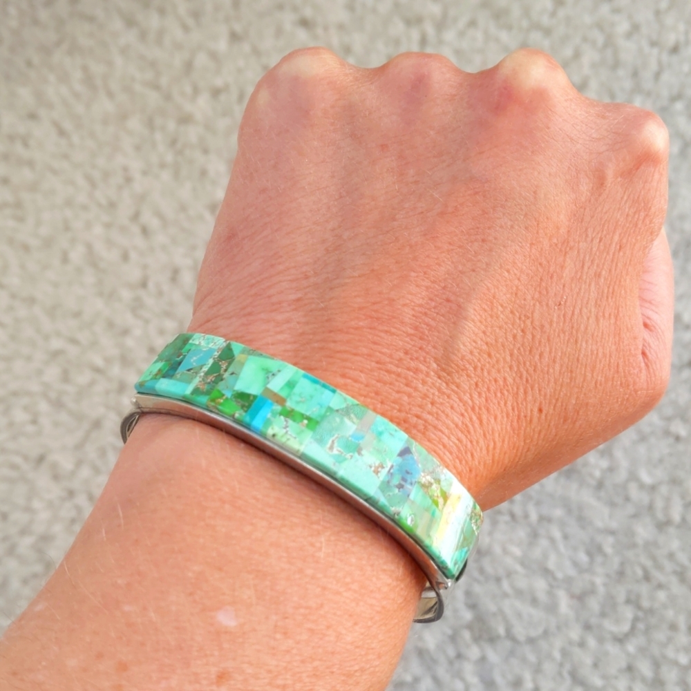 Native American turquoise inlay bracelet